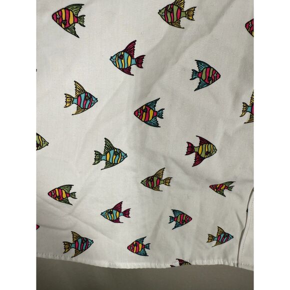 Lands End Womens No Iron Supima White Fish Shirt Sz 1X Button Up Casual - Picture 2 of 8
